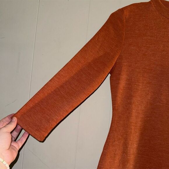 Lulus Women's Orange Mock Neck Long Sleeve Sweater Dress L - Picture 3 of 7